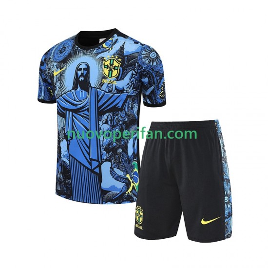 Brasile JESUS Football Shirts Bambino Prima Tenuta 2024-2025 Maniche Corte