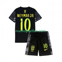Brasile Neymar JR 10 Cheist the Redeemer Football Shirts Bambino Prima Tenuta 2024 Maniche Corte