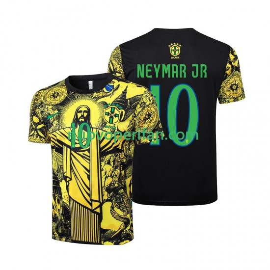 Maglie da Calcio Brasile Neymar JR 10 Jesus Uomo Prima Tenuta 2024 Maniche Corte