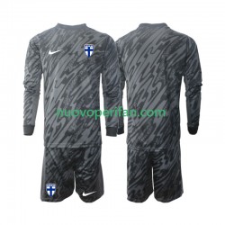 Maglie da Calcio Finlandia Portiere Bambino Prima Tenuta 2024 Maniche Lunghe
