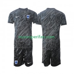 Maglie da Calcio Finlandia Portiere Bambino Prima Tenuta 2024 Maniche Corte