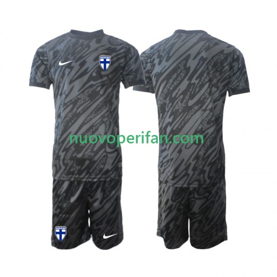 Maglie da Calcio Finlandia Portiere Bambino Prima Tenuta 2024 Maniche Corte
