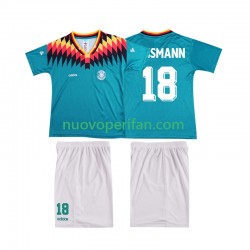 Maglie da Calcio Germania KLINSMANN 18 Retro Bambino Trasferta Tenuta 1994 Maniche Corte