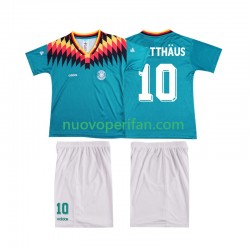 Maglie da Calcio Germania MATTHAUS 10 Retro Bambino Trasferta Tenuta 1994 Maniche Corte