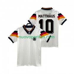 Maglie da Calcio Germania MATTHAUS 10 1992 Retro Uomo Prima Tenuta Maniche Corte