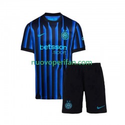 Maglie da Calcio Inter Milan Bambino Prima Tenuta 2025-2026 Maniche Corte