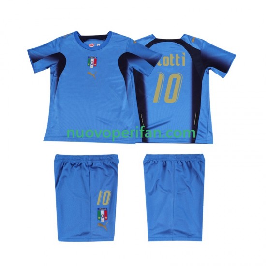 Maglie da Calcio Italia TOTTI 10 Retro Bambino Prima Tenuta 2006 Maniche Corte