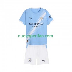 Maglie da Calcio Manchester City Bambino Prima Tenuta 2025-2026 Maniche Corte