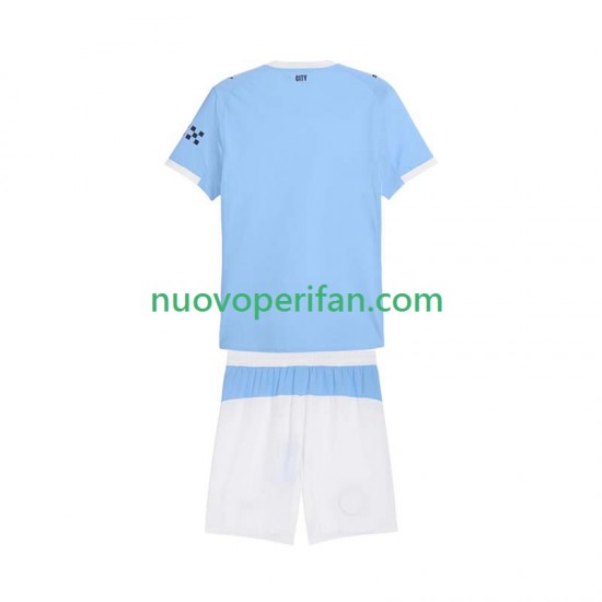 Maglie da Calcio Manchester City Bambino Prima Tenuta 2025-2026 Maniche Corte