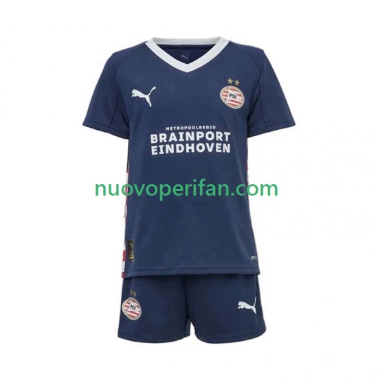 Maglie da Calcio PSV Eindhoven Bambino Trasferta Tenuta 2025-2026 Maniche Corte
