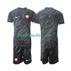 Maglie da Calcio Polonia Portiere Bambino Trasferta Tenuta 2024 Maniche Corte