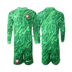 Maglie da Calcio Polonia Portiere Bambino Alternativa Tenuta 2024 Maniche Lunghe
