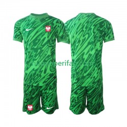 Maglie da Calcio Polonia Portiere Bambino Alternativa Tenuta 2024 Maniche Corte