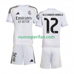 Maglie da Calcio Real Madrid Alexander-Arnold 12 Bambino Prima Tenuta 2025-2026 Maniche Corte