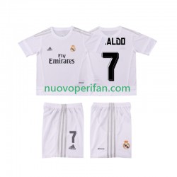 Maglie da Calcio Real Madrid Cristiano Ronaldo 7 2015 2016 Retro Bambino Prima Tenuta Maniche Corte