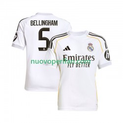 Maglie da Calcio Real Madrid Jude Bellingham 5 Uomo Prima Tenuta 2025-2026 Maniche Corte