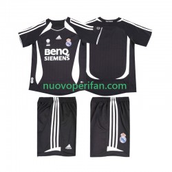 Maglie da Calcio Real Madrid 2007 Retro Bambino Trasferta Tenuta 2006 Maniche Corte