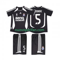 Maglie da Calcio Real Madrid ZIDANE 5 2007 Retro Bambino Trasferta Tenuta 2006 Maniche Corte