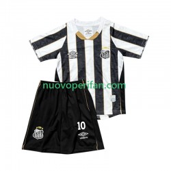 Maglie da Calcio Santos FC Neymar JR 10 Bambino Trasferta Tenuta 2025-2026 Maniche Corte