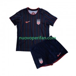 Maglie da Calcio Stati Uniti Bambino Trasferta Tenuta 2025 Maniche Corte