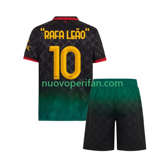 Maglie da Calcio AC Milan RAFA LEAO 10 Bambino Quarta Tenuta 2024-2025 Maniche Corte