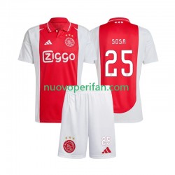 Maglie da Calcio AFC Ajax Wout Weghorst 25 Bambino Prima Tenuta 2024-2025 Maniche Corte