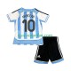 Maglie da Calcio Argentina Maradona 10 Retro Bambino Prima Tenuta 2006 Maniche Corte