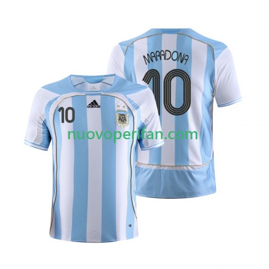 Maglie da Calcio Argentina Maradona 10 Retro Uomo Prima Tenuta 2006 Maniche Corte