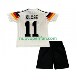 Maglie da Calcio Germania Klose 11 1990 Retro Bambino Prima Tenuta Maniche Corte