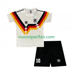 Maglie da Calcio Germania Matthaus 10 1990 Retro Bambino Prima Tenuta Maniche Corte