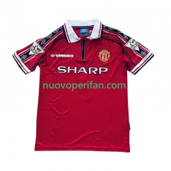 Maglie da Calcio Manchester United Beckham 7 Retro Uomo Prima Tenuta 1998 1999 Maniche Corte