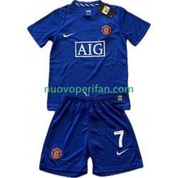 Maglie da Calcio Manchester United Cristiano Ronaldo 7 2009 Retro Bambino Alternativa Tenuta 2008 Maniche Corte