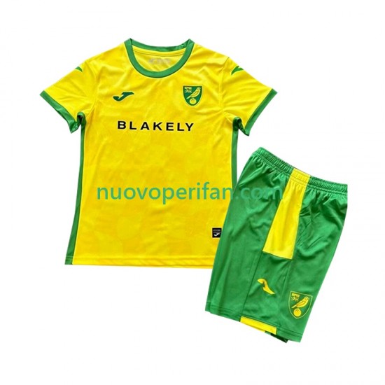 Maglie da Calcio Norwich City Bambino Prima Tenuta 2024-2025 Maniche Corte