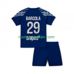 Maglie da Calcio Paris Saint-Germain Bradley Barcola 29 Bambino Quarta Tenuta 2024-2025 Maniche Corte