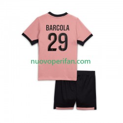Maglie da Calcio Paris Saint-Germain Bradley Barcola 29 Bambino Alternativa Tenuta 2024-2025 Maniche Corte