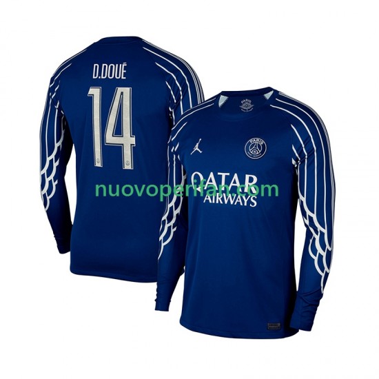 Maglie da Calcio Paris Saint-Germain Desire Doue 14 Uomo Quarta Tenuta 2024-2025 Maniche Lunghe