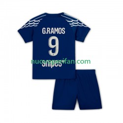 Maglie da Calcio Paris Saint-Germain Goncalo Ramos 9 Bambino Quarta Tenuta 2024-2025 Maniche Corte