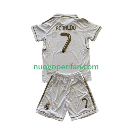 Maglie da Calcio Real Madrid Cristiano Ronaldo 7 2012 Retro Bambino Prima Tenuta 2011 Maniche Corte