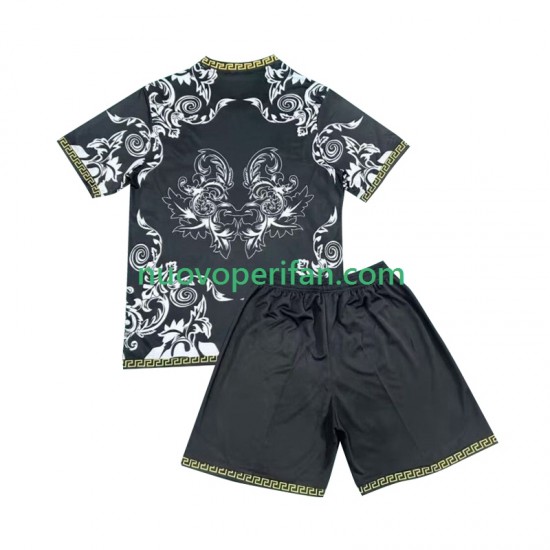Maglie da Calcio Real Madrid Versace Black Edition Bambino Prima Tenuta 2024-2025 Maniche Corte