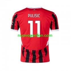 Maglie da Calcio AC Milan Pulisic 11 Uomo Prima Tenuta 2024-2025 Maniche Corte