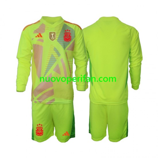 Maglie da Calcio Argentina Portiere Bambino Trasferta Tenuta 2024 Maniche Lunghe