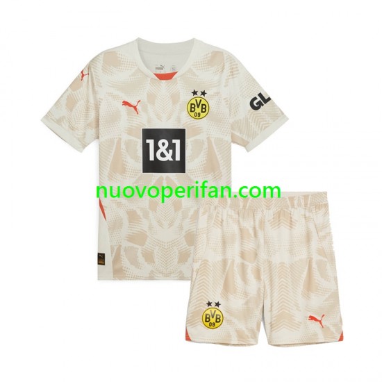 Maglie da Calcio Borussia Dortmund Portiere Bambino Trasferta Tenuta 2024-2025 Maniche Corte