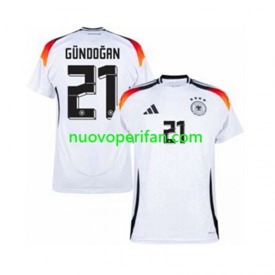 Maglie da Calcio Germania Ilkay Gundogan 21 Uomo Prima Tenuta Euro 2024 Maniche Corte