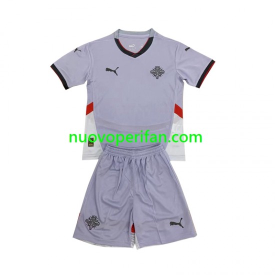 Maglie da Calcio Islanda Bambino Trasferta Tenuta 2024 Maniche Corte