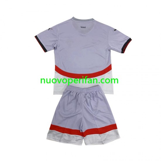 Maglie da Calcio Islanda Bambino Trasferta Tenuta 2024 Maniche Corte