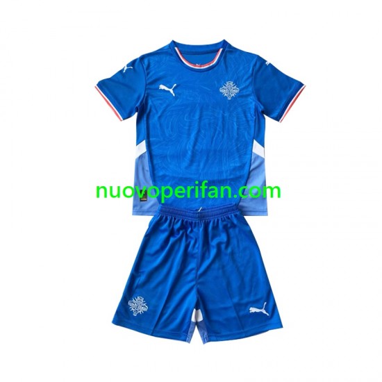Maglie da Calcio Islanda Bambino Prima Tenuta 2024 Maniche Corte