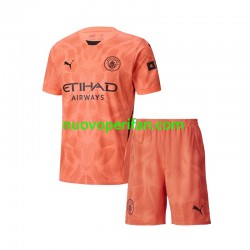 Maglie da Calcio Manchester City Portiere Bambino Trasferta Tenuta 2024-2025 Maniche Corte