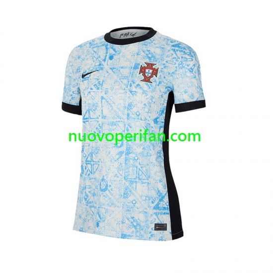 Maglie da Calcio Portogallo Donna Trasferta Tenuta Euro 2024 Maniche Corte