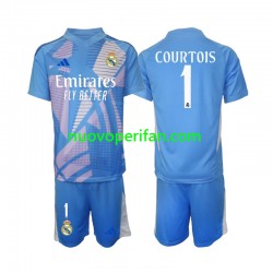 Maglie da Calcio Real Madrid Thibaut Courtois 1 Portiere Bambino Prima Tenuta 2024-2025 Maniche Corte