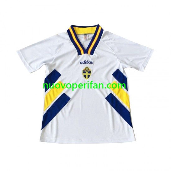 Maglie da Calcio Svezia Retro Uomo Trasferta Tenuta 1994 Maniche Corte